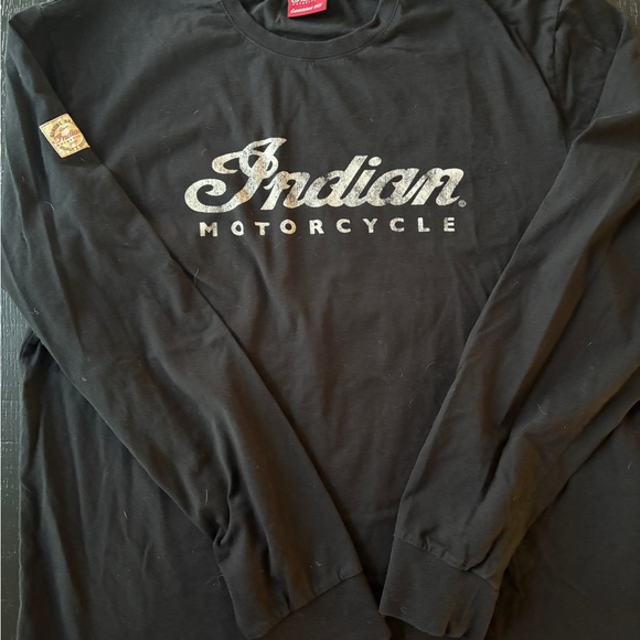 Indian Motorcycle Men's Black Long Sleeve Script Tee - Picture 3 of 5